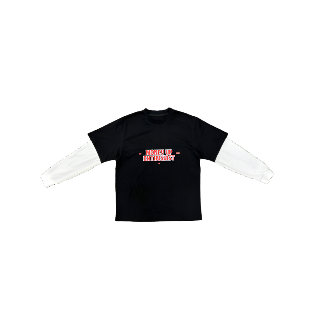 BLACK MUE DL TEE | WHITE SLEEVES